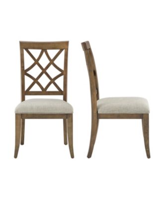 Mid-Century Modern Upholstered Dining Chairs (Set of 2), Oak