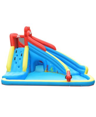 Inflatable Water Slide Crab Dual Slide Bounce House Splash Pool Without Blower