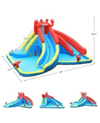 Inflatable Water Slide Crab Dual Slide Bounce House Splash Pool Without Blower
