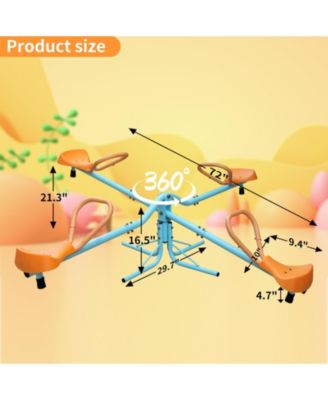 4 Seat Kids Spinning Seesaw Teeter Totter Outdoor Playground Equipment for Backyard Swivel Toy