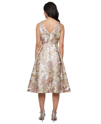Petite Metallic Jacquard A-Line Dress