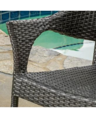 Mirage Grey Pe Wicker Stacking Armchair