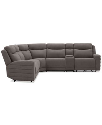 Kristyan 6-Pc. Fabric Sectional with 3 Power Motion Chairs and Console