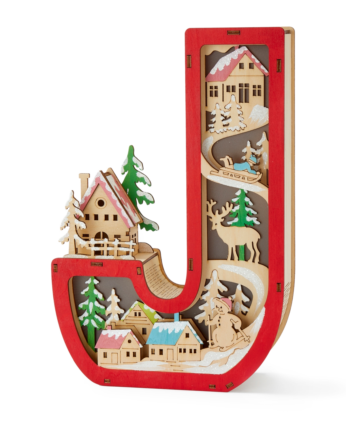 Giftcraft Led Wood Monogram Letter Decor In Red