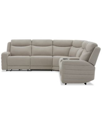 Kristyan 6-Pc. Fabric Sectional with 2 Power Recliners and Console, Exclusively at Macy's