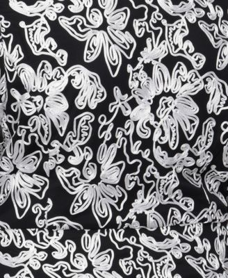 Plus Size 3/4-Sleeve Zip-Front Top