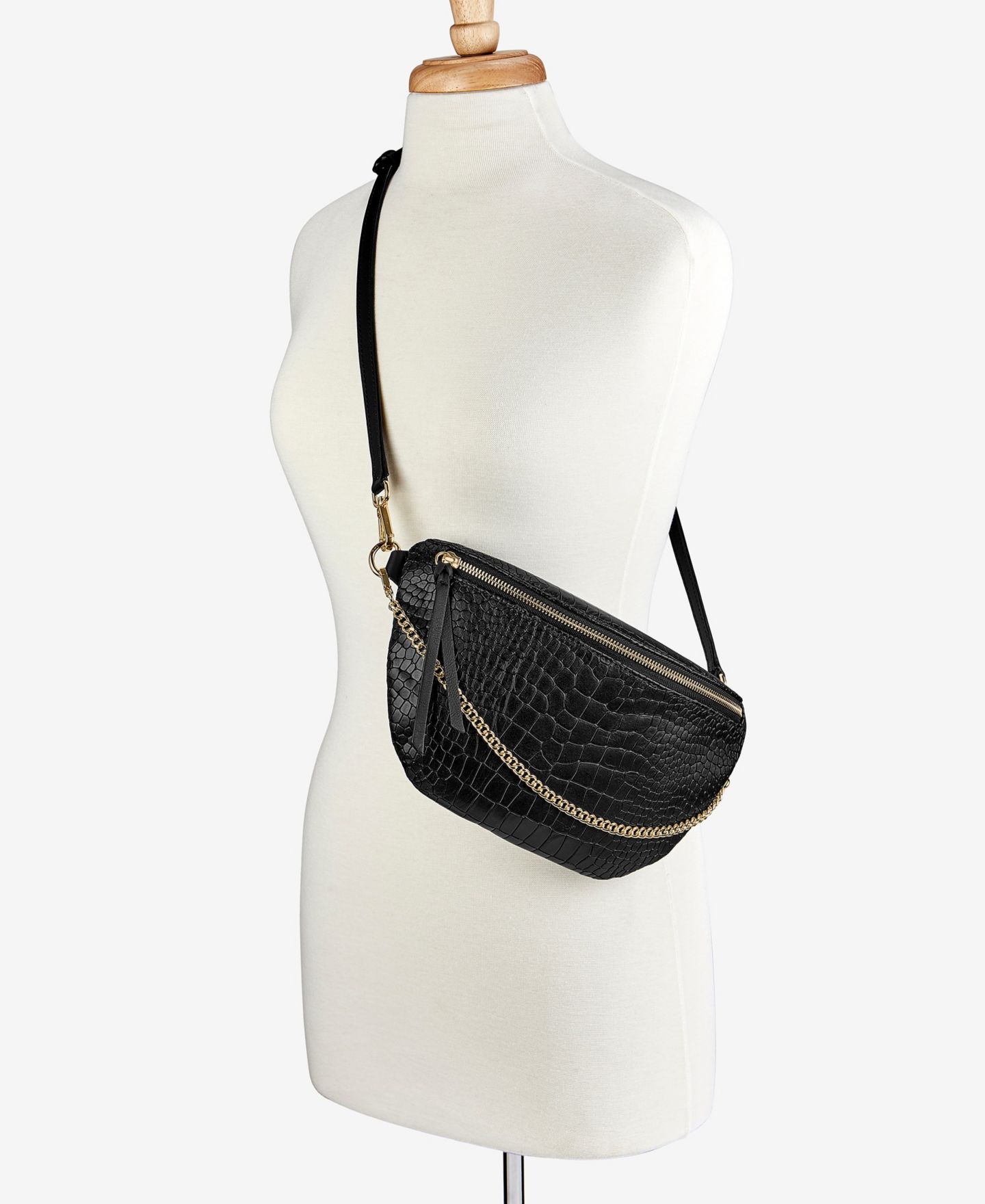 Женская сумка GiGi New York Beck Pebble Leather Sling, цвет: Чёрный — фото 4