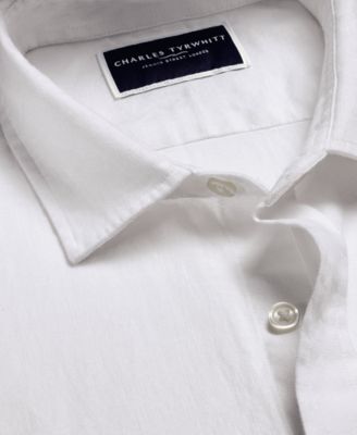 Men's Slim-Fit Button-Down Linen Shirt 