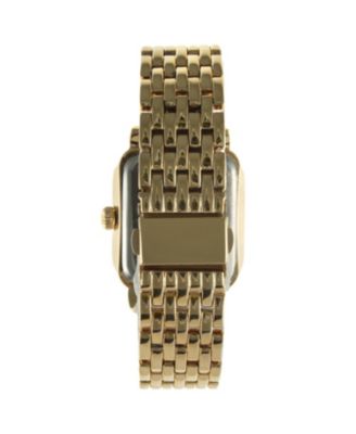 Women's Gold Tank Bracelet Watch with Panther Link Gold-Tone Bracelet Strap