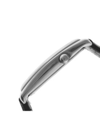 Men's 40x24 mm Silver Large Remote Sweep Leather Strap watch