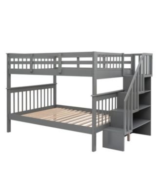 Full-Over-Full Bunk Bed with Storage & Guard Rail