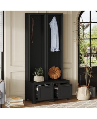 Hall Tree Set of 2: Coat Rack, Bench & Storage - Macy's