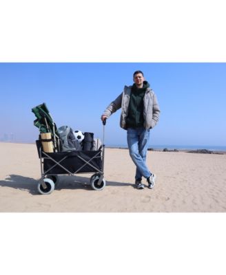 Heavy-Duty Beach Wagon &amp; Foldable Utility Cart Combo