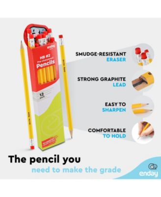Presharpened #2 Pencils - 12 Count, Wood-Cased Yellow Sharpened Pencils with Latex-Free Eraser, Long-Lasting Durable for School, Office and Classroom Supplies
