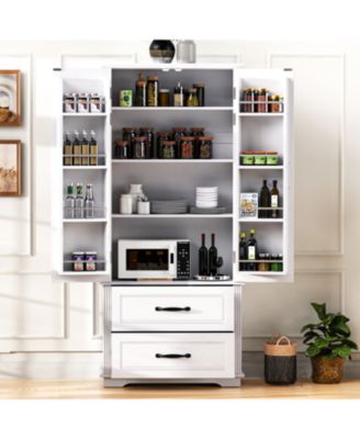 Farmhouse Kitchen Pantry Cabinet - 71"