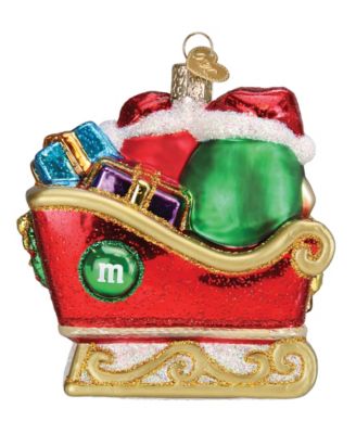 4" Mars Wrigley Candies M&M's in Sleigh Ornament