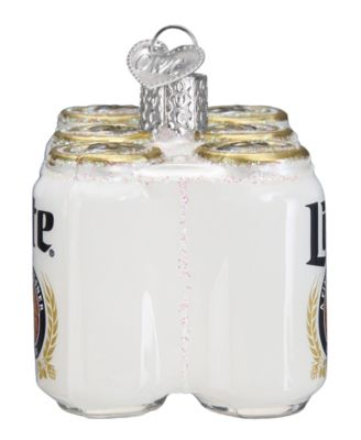 2.28" Adult Beverages Miller Lite Six Pack Beer Ornament