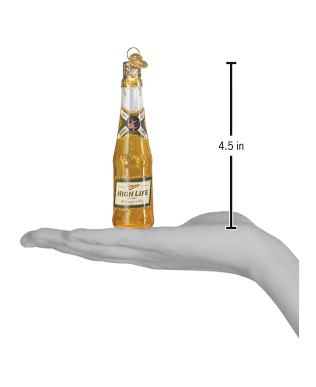 Old World Christmas 4.5" Adult Beverages Miller High Life Beer Bottle Ornament In Brown