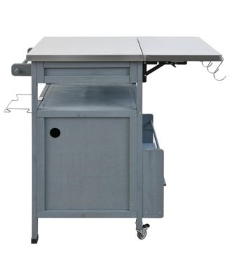 Outdoor Grill Cart with Stainless Steel Top & Storage