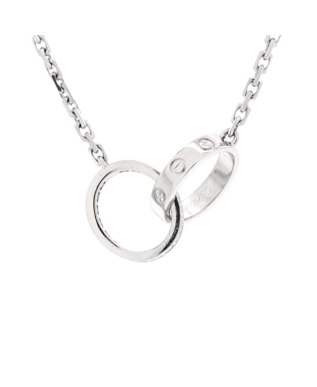 Love Interlocking Necklace 18K White Gold and Diamonds - 18k white gold