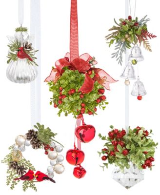 Kissing Krystals Poinsettia Mistletoe Jewel Ornament