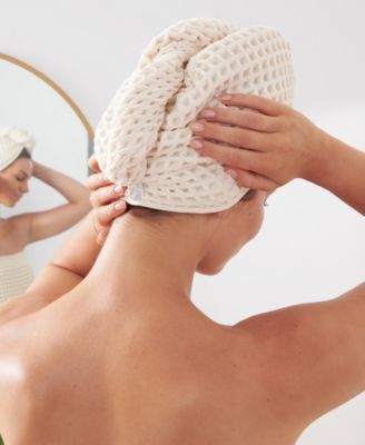 Yarn Dyed Waffle Unbleached Cotton Body and Hair Wrap Set