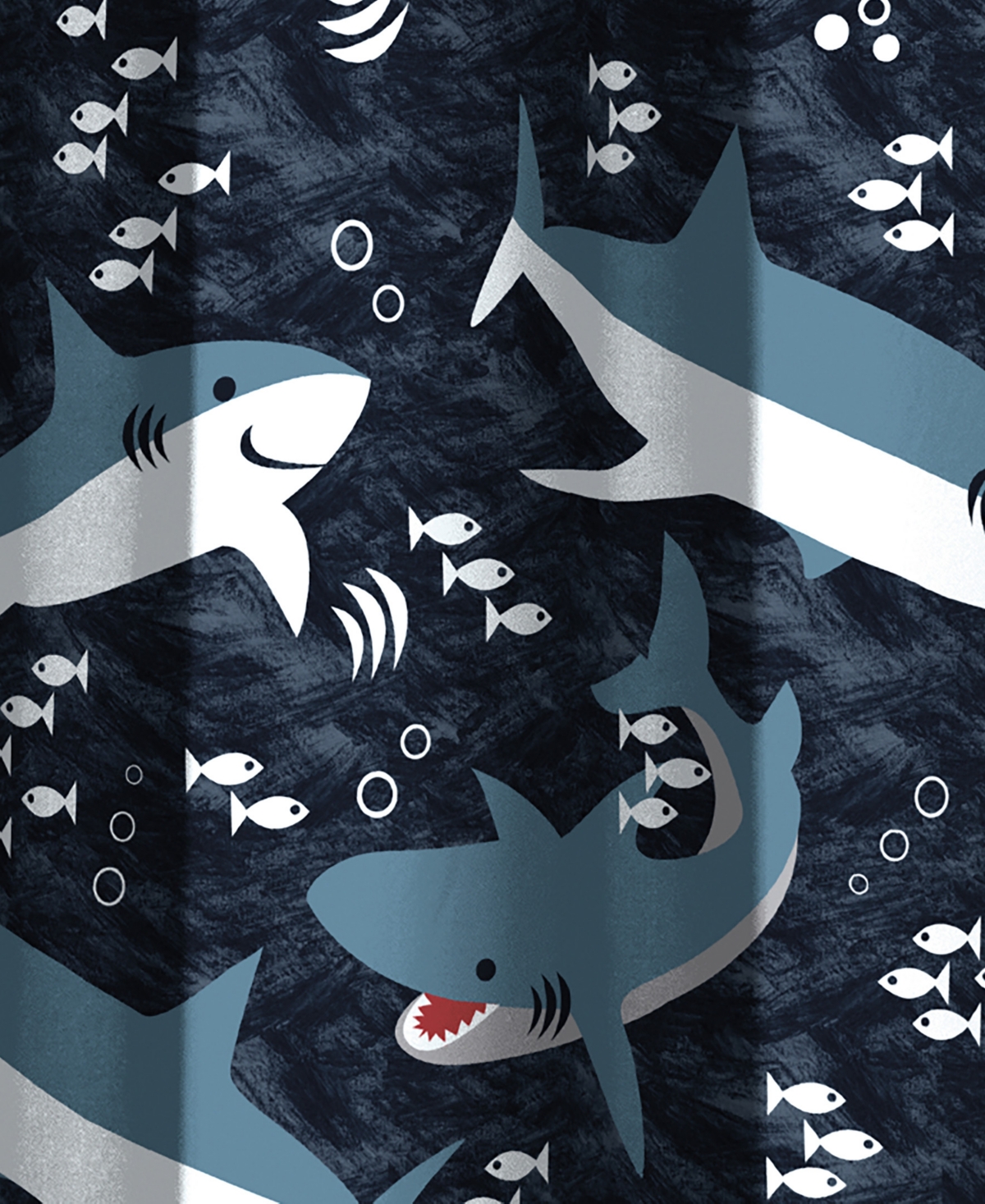 Dream Factory Sharks Shower Curtain, 72" X 72" In Blue
