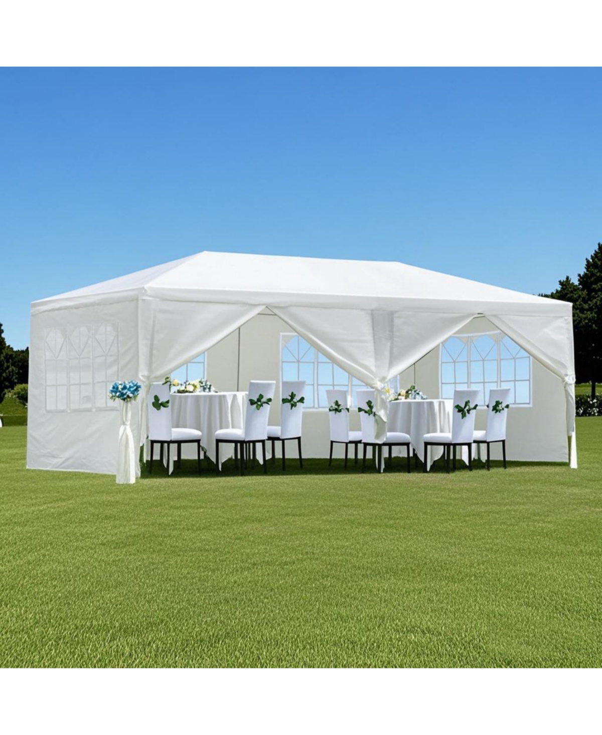 10x20' Gazebo Tent with Sidewalls - White