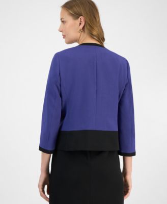 Women's Colorblocked Open-Front Jacket 