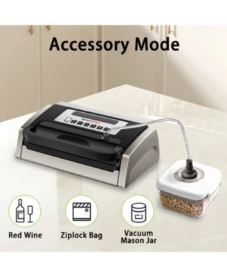 Bonsenkitchen Powerful Low-Noise Vacuum Sealer Machine with Built-in Cutter and Bag Storage