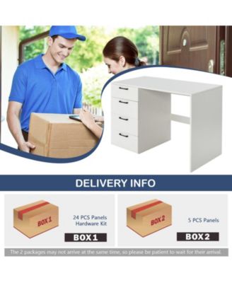 43.5 Inch Computer Desk with 4 Large Drawers