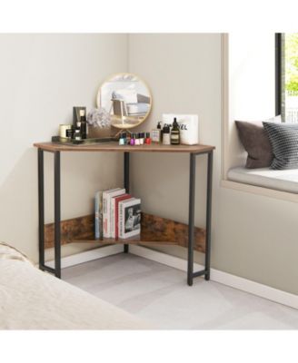 Triangle Computer Corner Desk with Charging Station