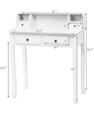 Removable Floating Organizer 2-Tier Mission Home Computer Vanity Desk