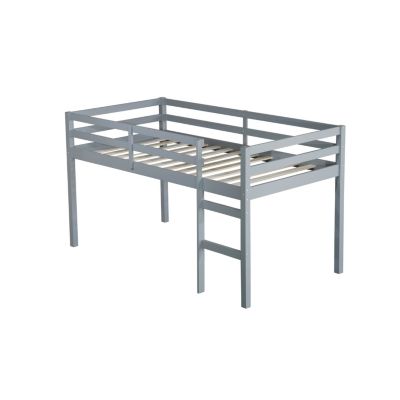 Twin Loft Bed with Sturdy Platform & Ladder - Grey