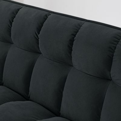 Streamdale 54.33inch versatile foldable sofa bed in 3 lengths, modern sofa velvet pull-out bed, adjustable back