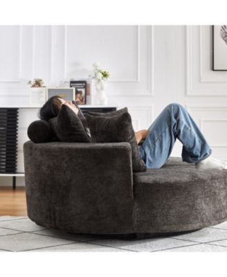 55" Chenille Swivel Sleeper Chair for Comfort & Style