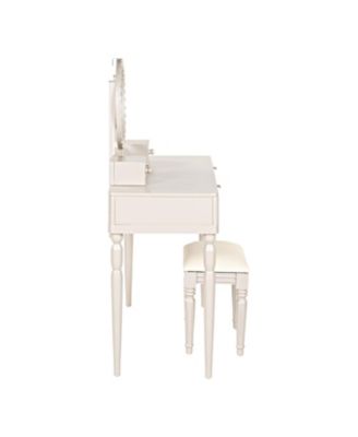 Vanity Desk Set with Mirror & Stool