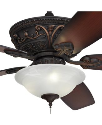 60" Montego Industrial Rustic Indoor Ceiling Fan LED Light Oil Rubbed Bronze Teak Alabaster Glass Living Kitchen Home