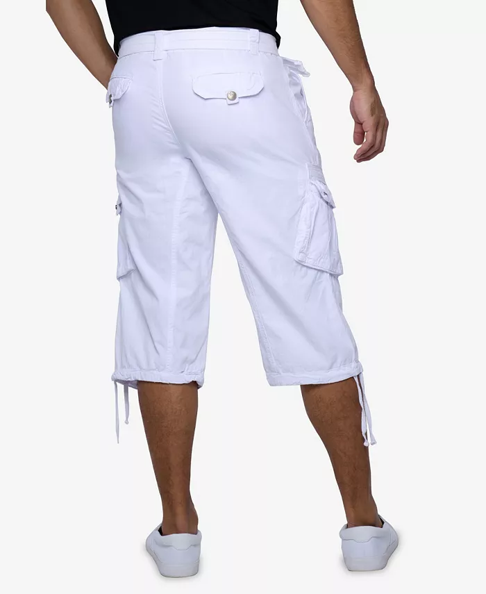 Men's Belted Below Knee Long Cargo Shorts - thumbnail 2