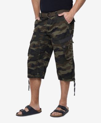 X RAY Big & Tall XRAY Belted Below Knee Long Cargo Shorts