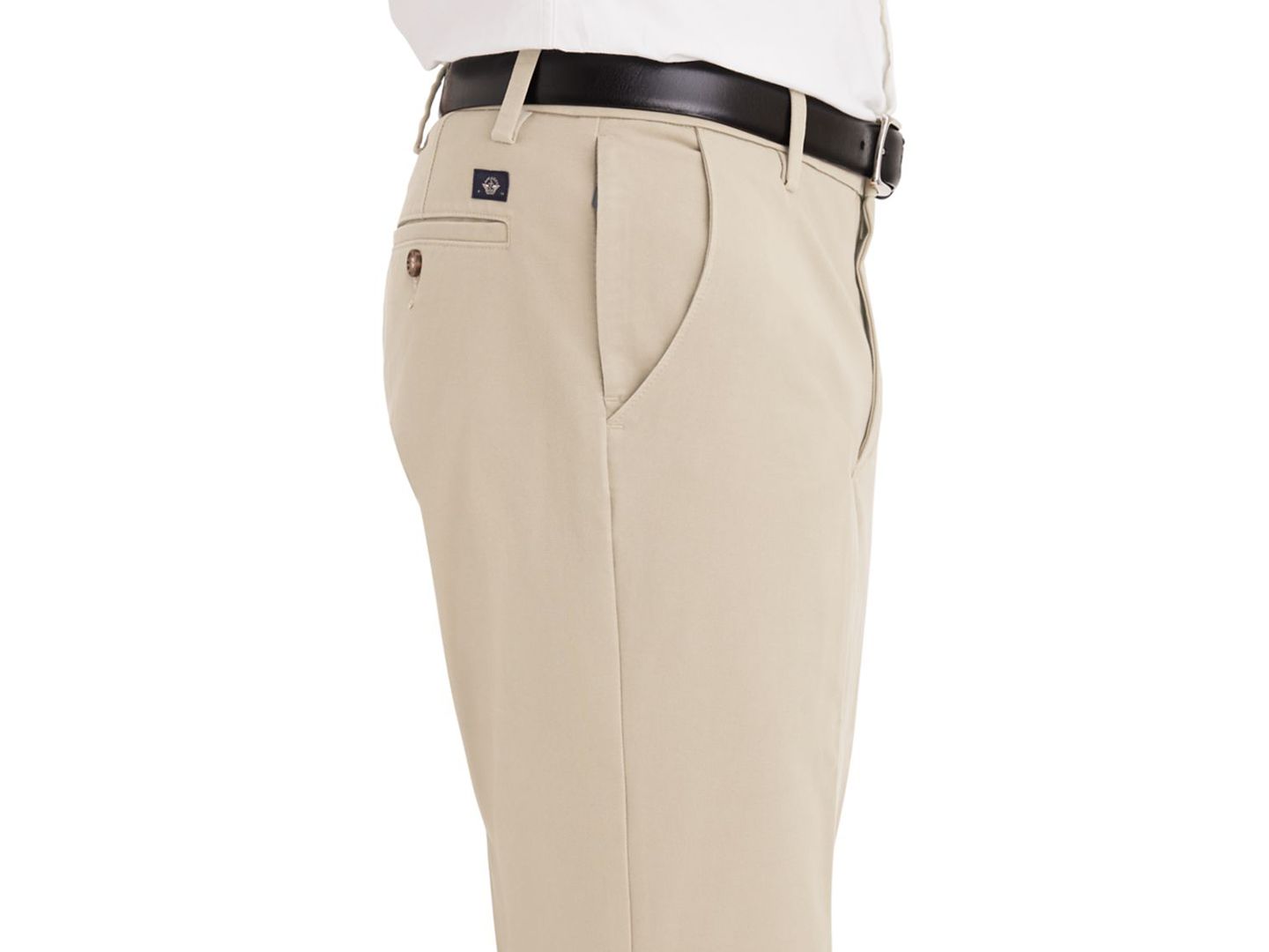 Мужские брюки Dockers Workday Smart 360 Flex Classic Fit Khaki Stretch, цвет: Песочный бежевый — фото 4