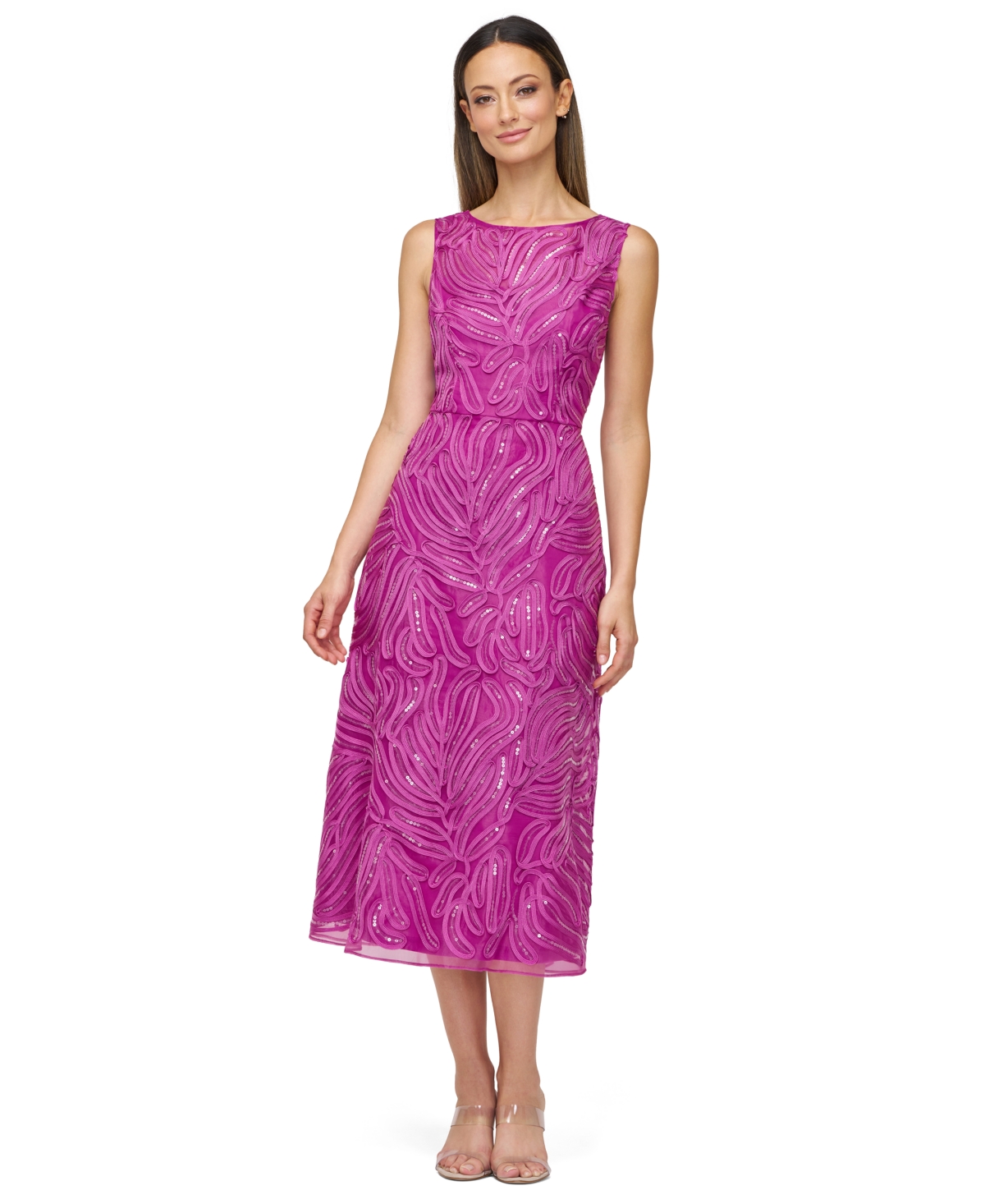 Women's Embellished A-Line Dress - Deep Orchid