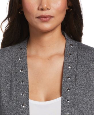 Petite Cardigan Crew Neck Sweater 