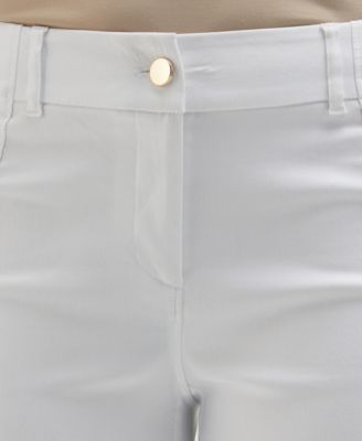 Petite Satin Luxe Straight Leg Crop Pull On Pants