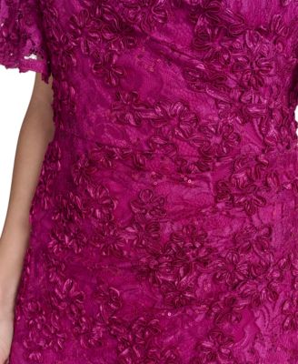 Women's Lace Flutter-Sleeve Sheath Dress