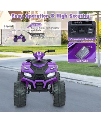 Kids Ride-On ATV 24V Battery Powered Electric Vehicle w/ Wireless Connection Music Radio LED Lights