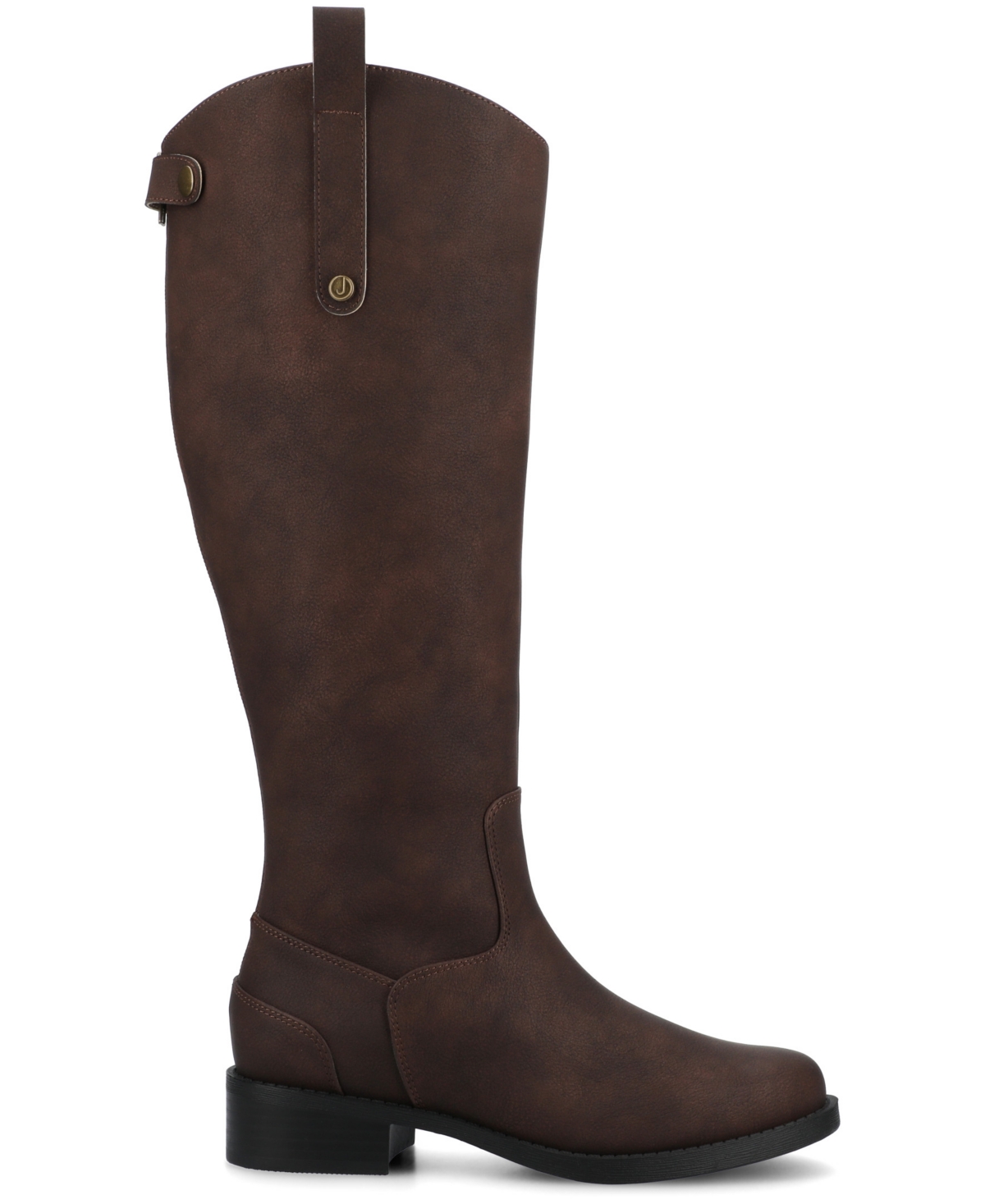 Journee Collection Women's Gema Round Toe Riding Boots In Brown