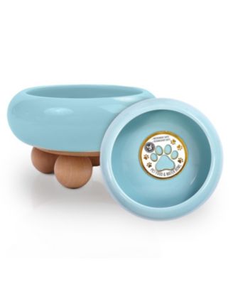 Elevated Bubble Shaped Stoneware Elevated Pet Bowl, Raised Ceramic Food & Water Dish for Dogs and Cats