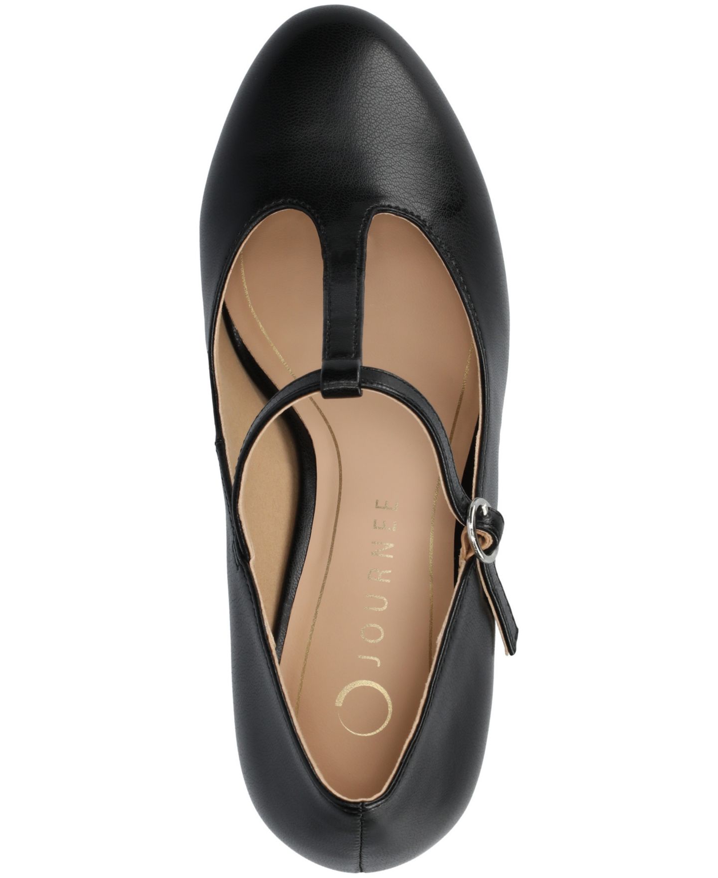 Женские туфли Journee Collection Talani Block Heel T-Strap Pumps, цвет: Чёрный — фото 4