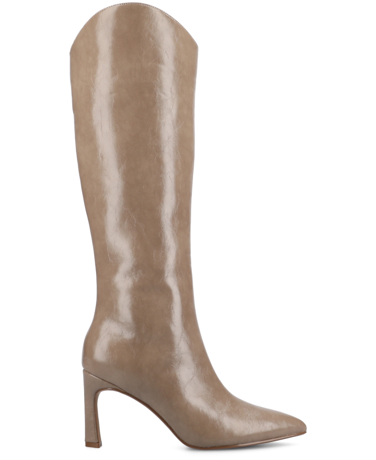 Journee Collection Women's Rehela Pointed Toe Stiletto Knee High Dress Boots In Brown
